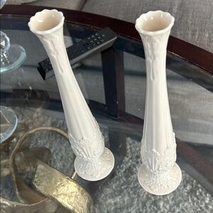 Lenox Ivory Sculpted Vases